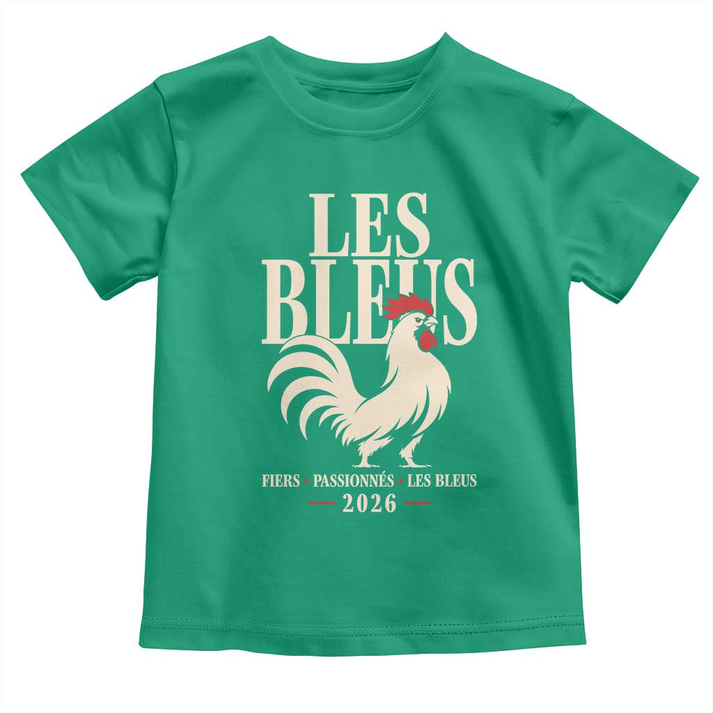 Les Bleus France Soccer Retro Rooster Graphic Toddler T Shirt Proud Passionate French Pride Vintage Football Fans Gear TS02 Irish Green Print Your Wear