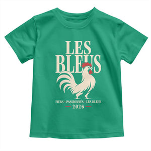 Les Bleus France Soccer Retro Rooster Graphic Toddler T Shirt Proud Passionate French Pride Vintage Football Fans Gear TS02 Irish Green Print Your Wear