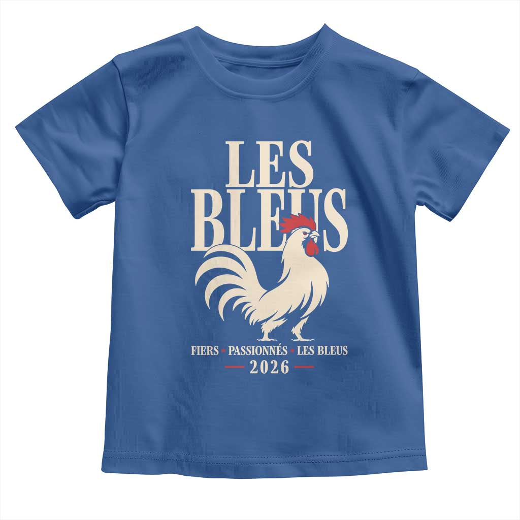 Les Bleus France Soccer Retro Rooster Graphic Toddler T Shirt Proud Passionate French Pride Vintage Football Fans Gear TS02 Royal Blue Print Your Wear
