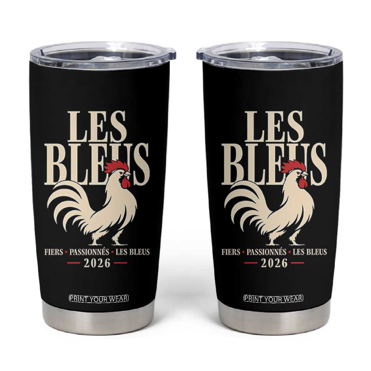 Les Bleus France Soccer Retro Rooster Graphic Tumbler Cup Proud Passionate French Pride Vintage Football Fans Gear TS02 Black Print Your Wear