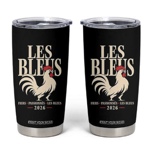 Les Bleus France Soccer Retro Rooster Graphic Tumbler Cup Proud Passionate French Pride Vintage Football Fans Gear TS02 Black Print Your Wear