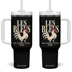Les Bleus France Soccer Retro Rooster Graphic Tumbler With Handle Proud Passionate French Pride Vintage Football Fans Gear TS02 One Size: 40 oz Black Print Your Wear