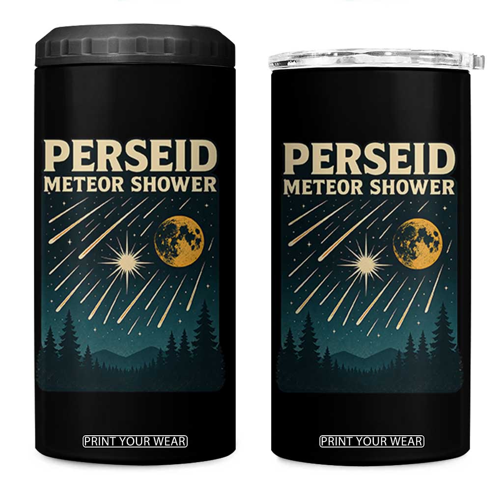 Vintage Perseid Meteor Shower Observer 4 in 1 Can Cooler Tumbler Retro Celestial Stargazing Graphic TS02 One Size: 16 oz Black Print Your Wear