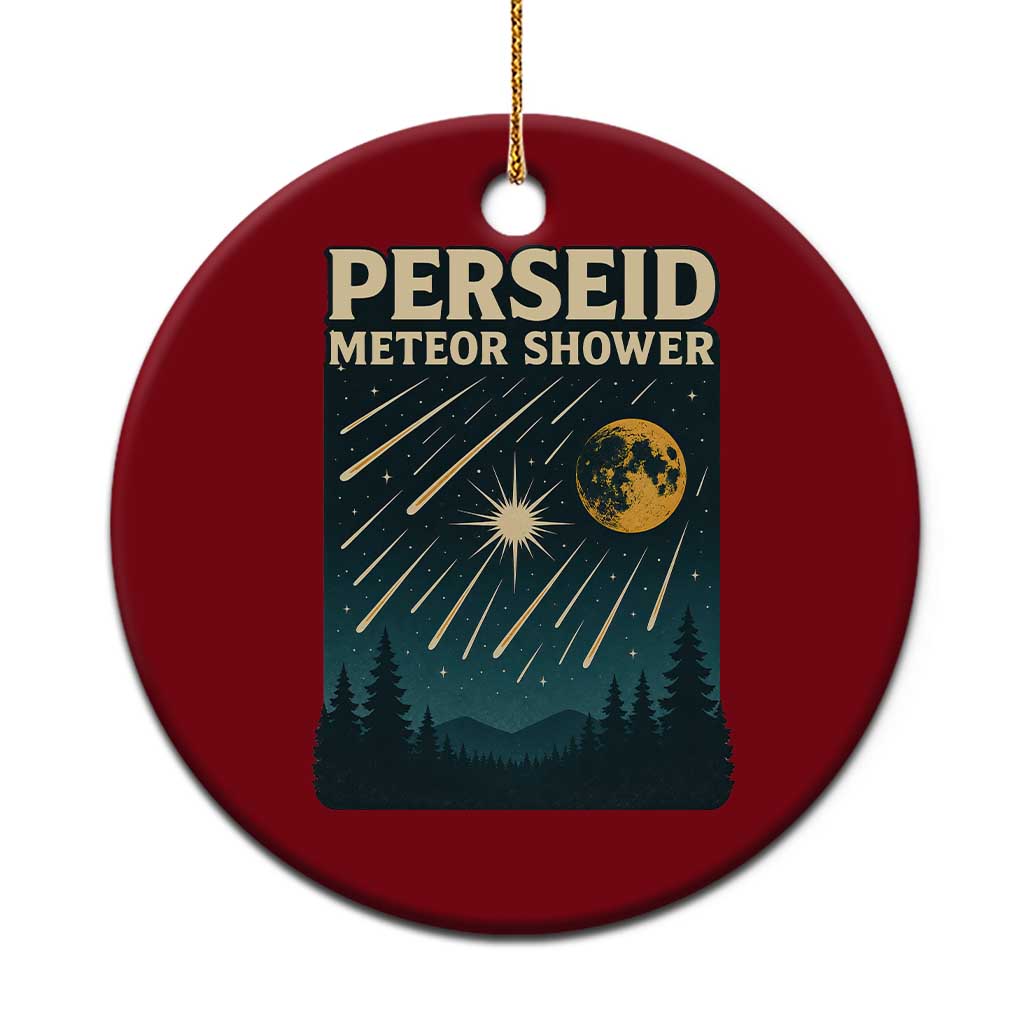 Vintage Perseid Meteor Shower Observer Ceramic Ornament Retro Celestial Stargazing Graphic TS02 1pc Red Print Your Wear