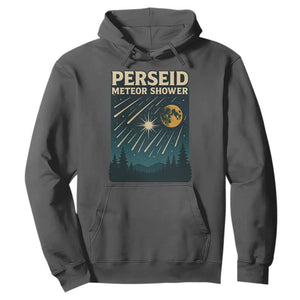 Vintage Perseid Meteor Shower Observer Hoodie Retro Celestial Stargazing Graphic TS02 Dark Heather Print Your Wear
