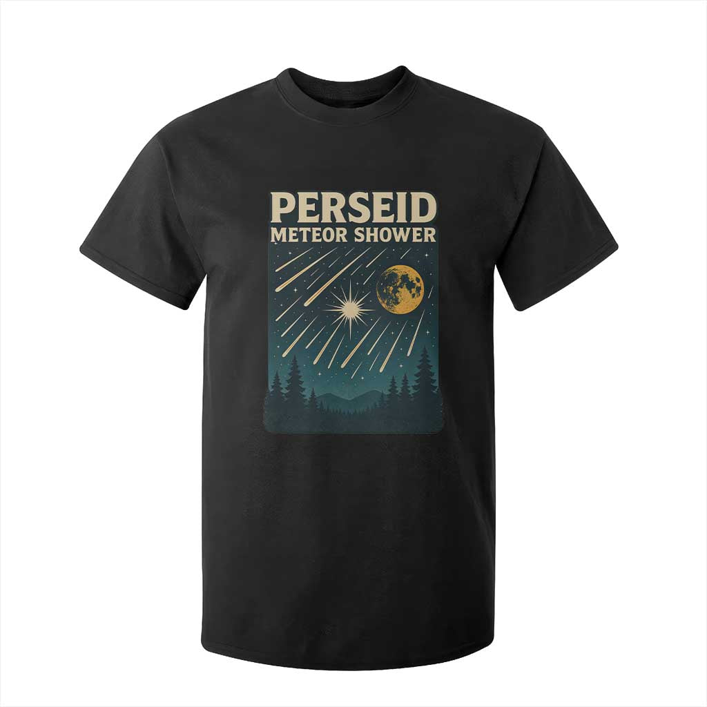 Vintage Perseid Meteor Shower Observer T Shirt For Kid Retro Celestial Stargazing Graphic TS02 Black Print Your Wear