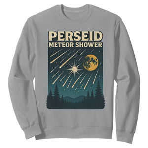 Vintage Perseid Meteor Shower Observer Sweatshirt Retro Celestial Stargazing Graphic TS02 Sport Gray Print Your Wear