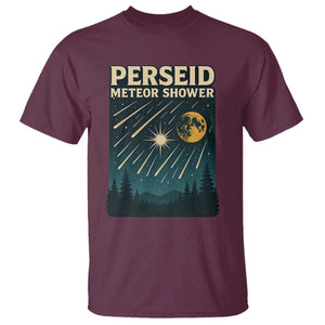 Vintage Perseid Meteor Shower Observer T Shirt Retro Celestial Stargazing Graphic TS02 Maroon Print Your Wear