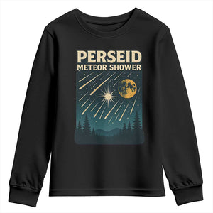 Vintage Perseid Meteor Shower Observer Youth Sweatshirt Retro Celestial Stargazing Graphic TS02 Black Print Your Wear
