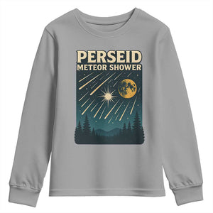 Vintage Perseid Meteor Shower Observer Youth Sweatshirt Retro Celestial Stargazing Graphic TS02 Sport Gray Print Your Wear