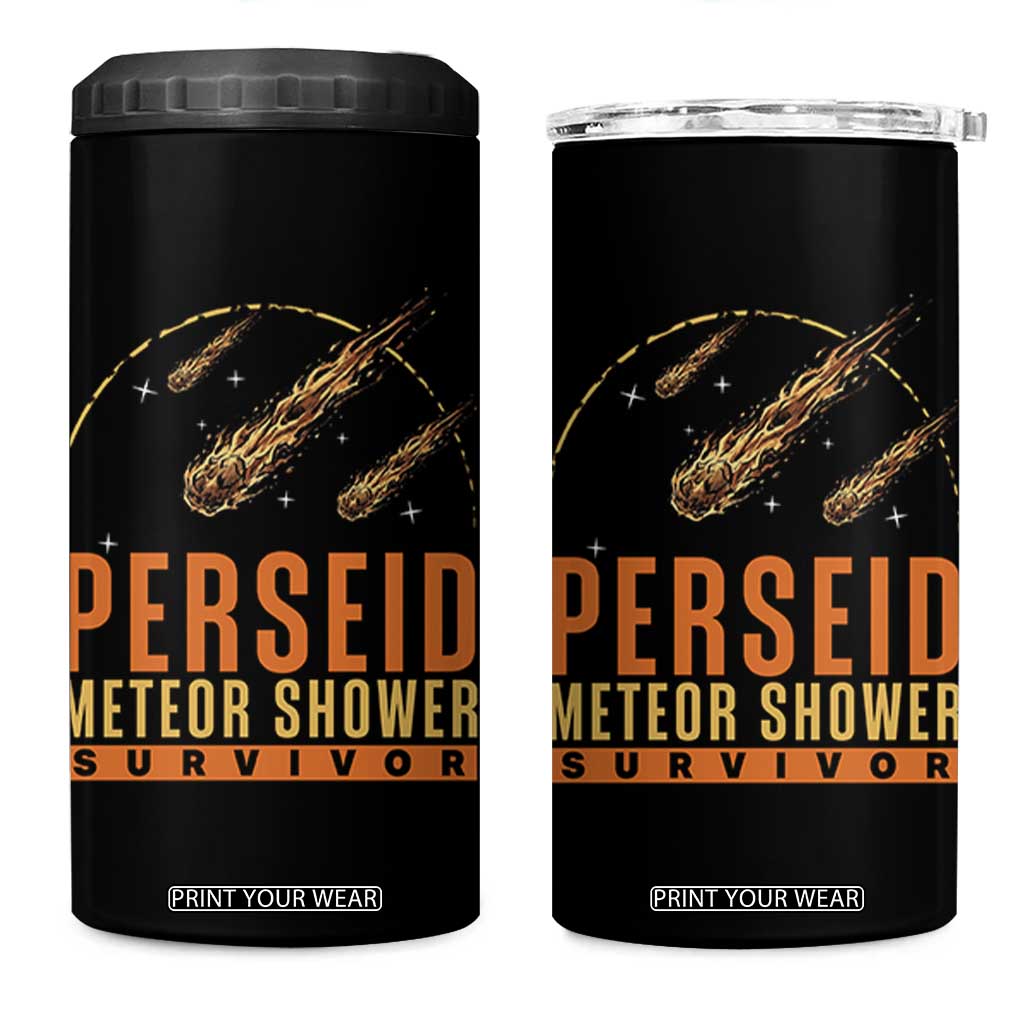 Vintage Perseid Meteor Shower Survivor 4 in 1 Can Cooler Tumbler Retro Astronomy Stargazing Graphic TS02 One Size: 16 oz Black Print Your Wear