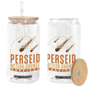 Vintage Perseid Meteor Shower Survivor Glass Can Retro Astronomy Stargazing Graphic