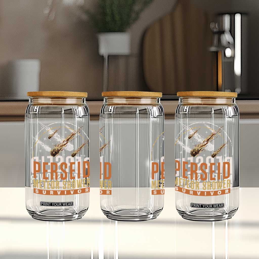 Vintage Perseid Meteor Shower Survivor Glass Can Retro Astronomy Stargazing Graphic