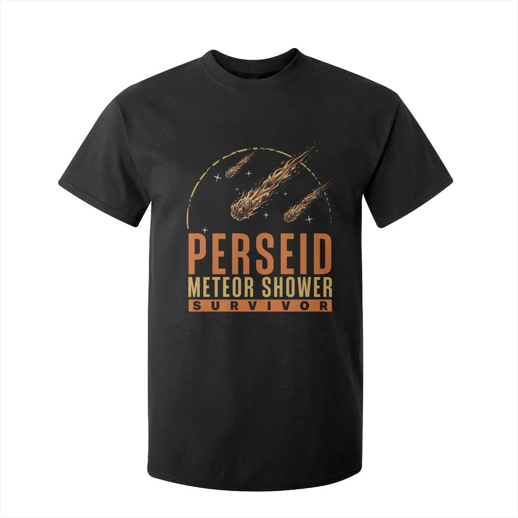 Vintage Perseid Meteor Shower Survivor T Shirt For Kid Retro Astronomy Stargazing Graphic TS02 Black Print Your Wear