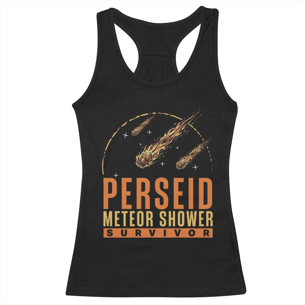 Vintage Perseid Meteor Shower Survivor Racerback Tank Top Retro Astronomy Stargazing Graphic TS02 Black Print Your Wear