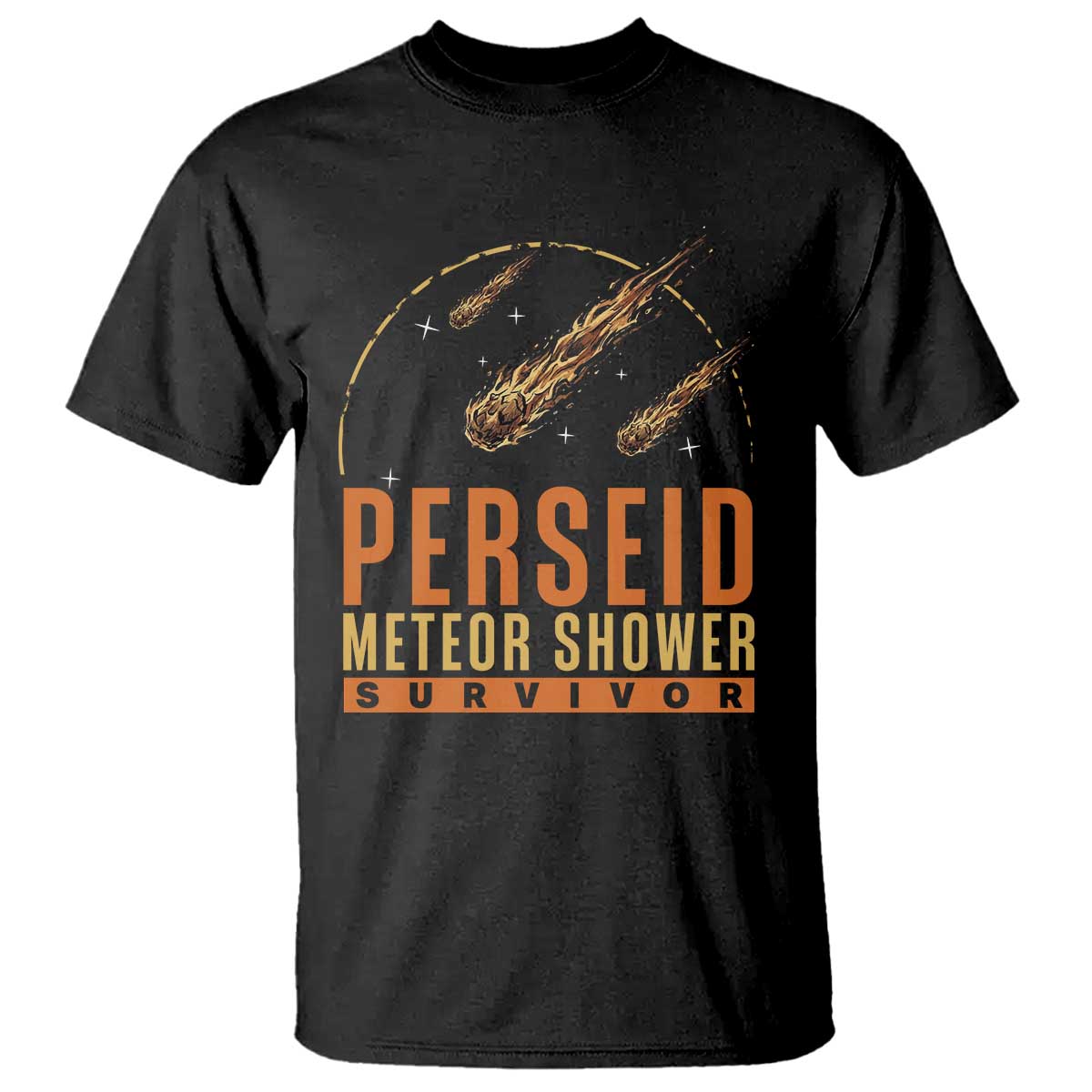 Vintage Perseid Meteor Shower Survivor T Shirt Retro Astronomy Stargazing Graphic TS02 Black Print Your Wear