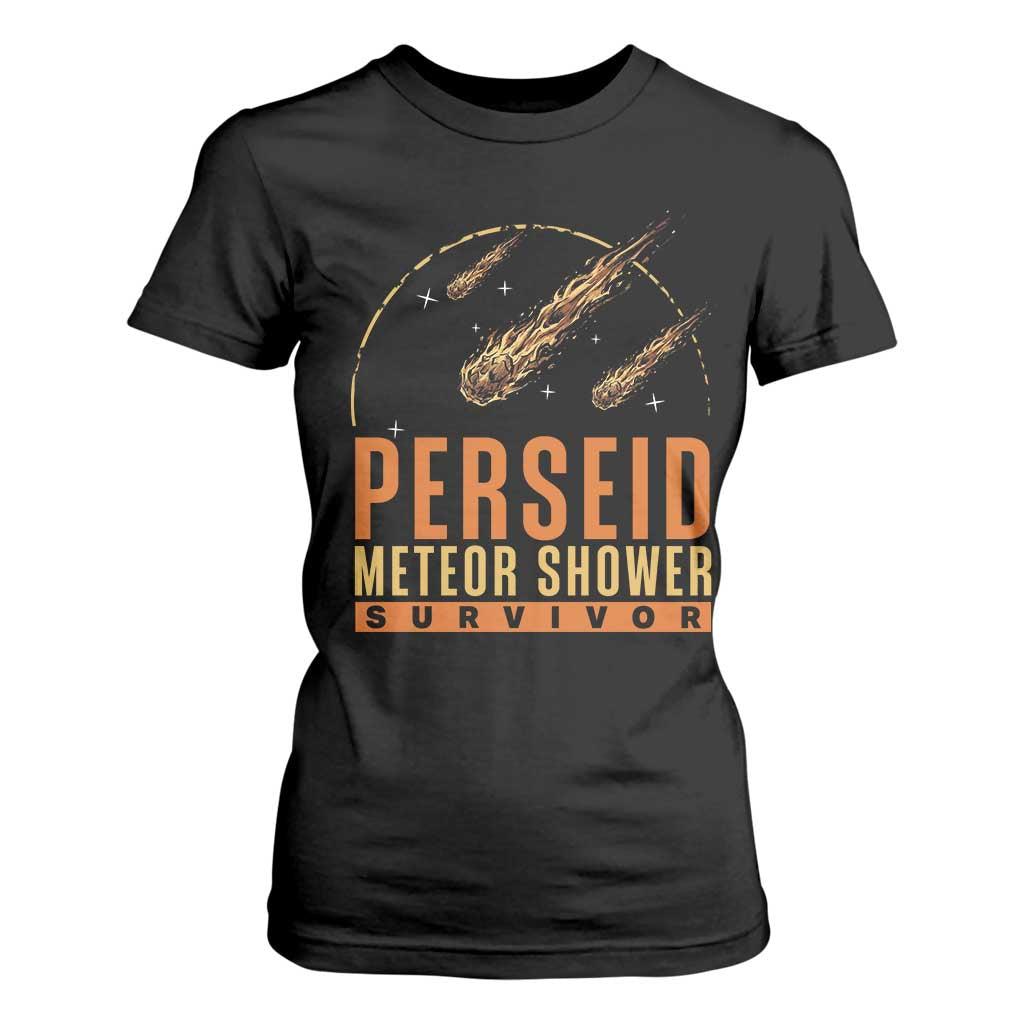 Vintage Perseid Meteor Shower Survivor T Shirt For Women Retro Astronomy Stargazing Graphic TS02 Black Print Your Wear