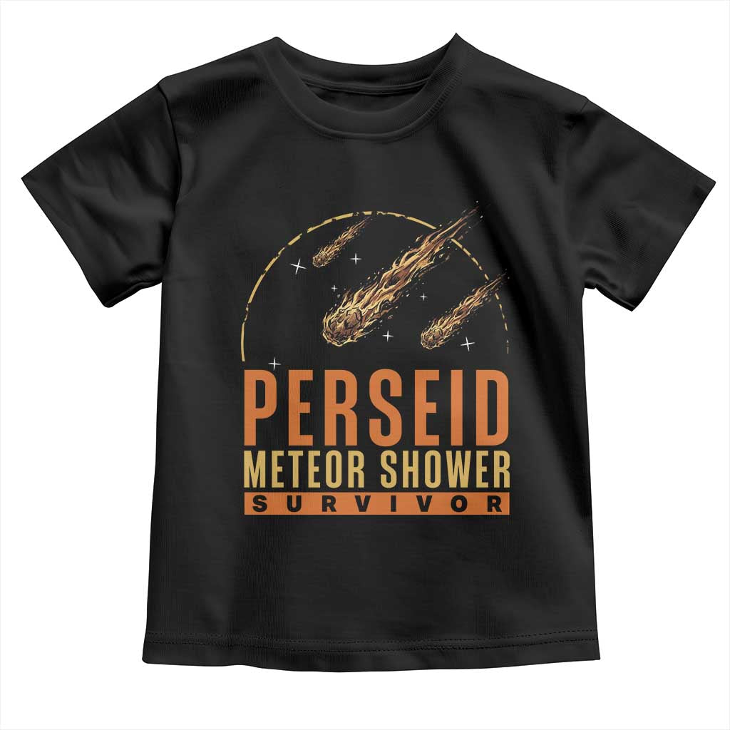 Vintage Perseid Meteor Shower Survivor Toddler T Shirt Retro Astronomy Stargazing Graphic TS02 Black Print Your Wear