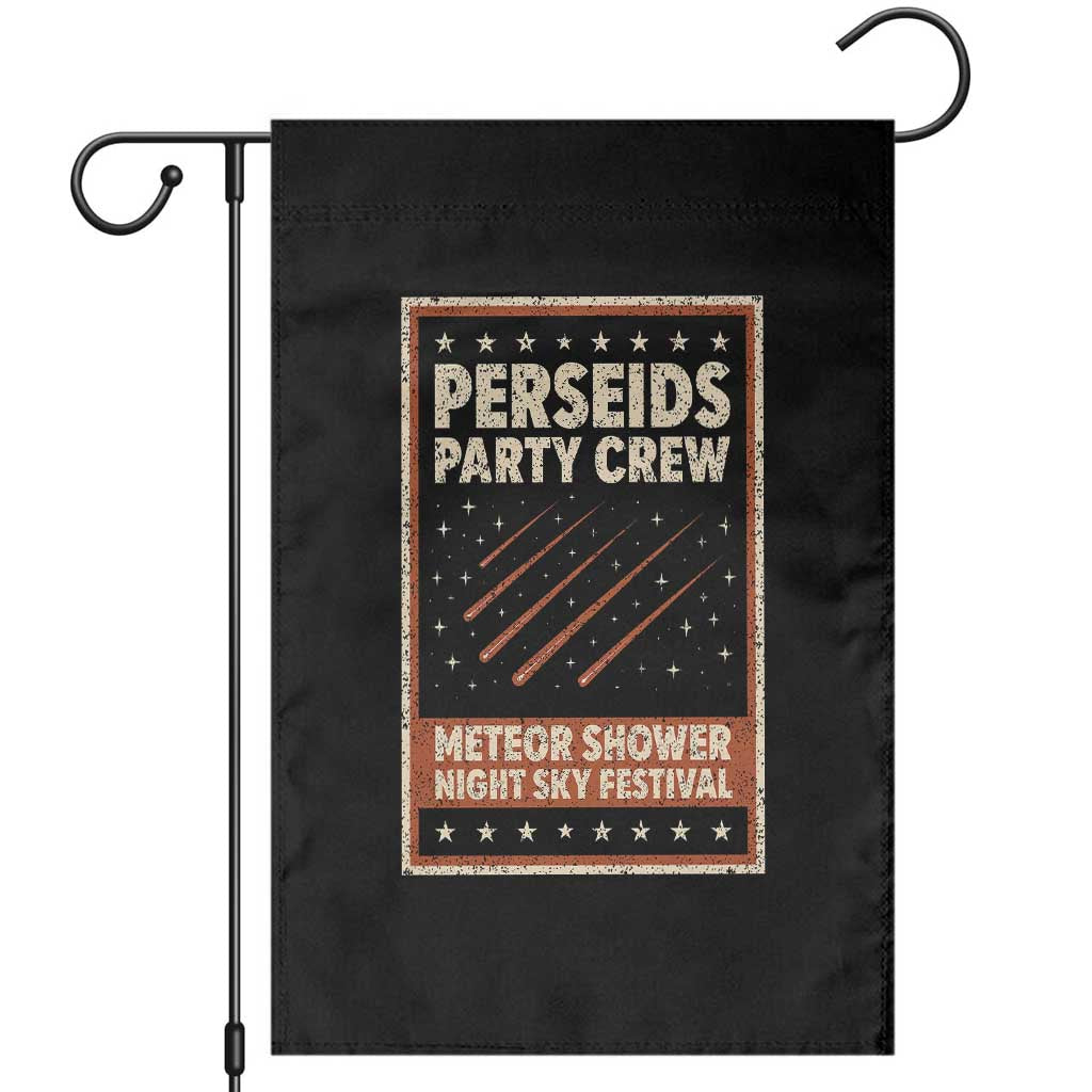 Vintage Perseids Party Crew August 2026 Garden Flag Annual Night Sky Festival Graphic TS02 Black Print Your Wear