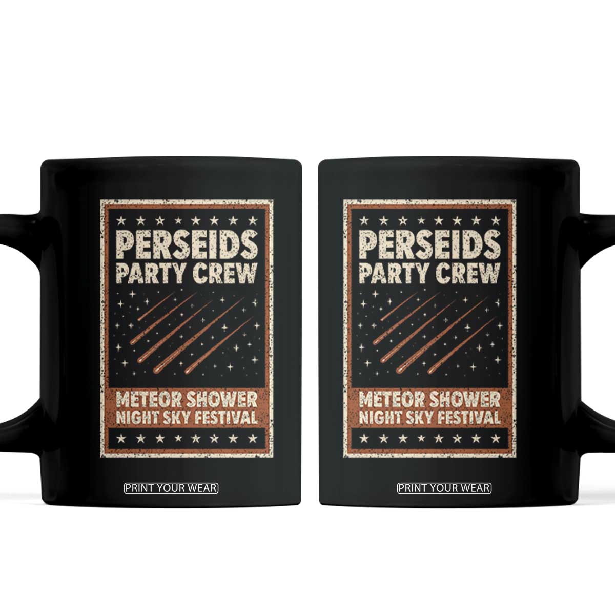 Vintage Perseids Party Crew August 2026 Coffee Mug Annual Night Sky Festival Graphic TS02 Black Print Your Wear