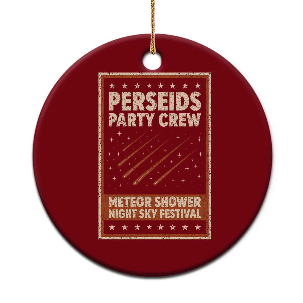 Vintage Perseids Party Crew August 2026 Ceramic Ornament Annual Night Sky Festival Graphic TS02 1pc Red Print Your Wear