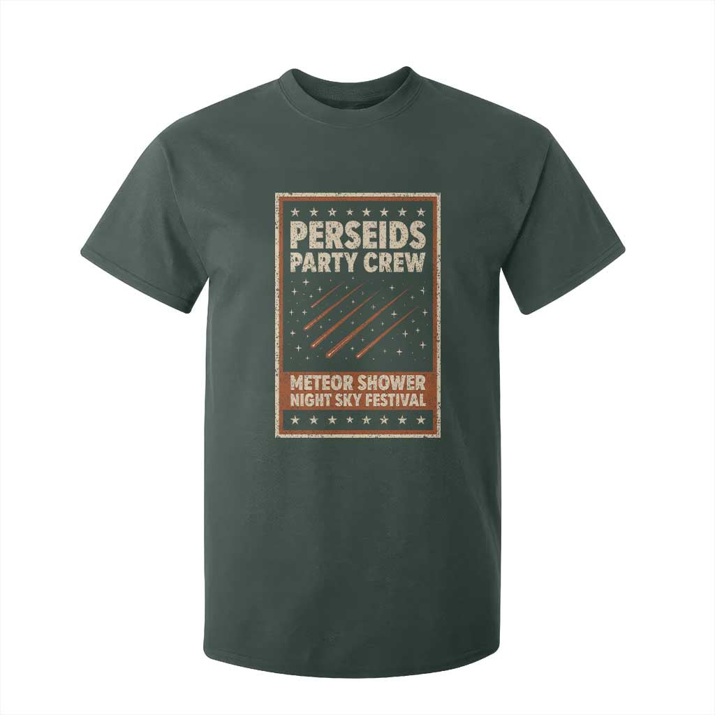 Vintage Perseids Party Crew August 2026 T Shirt For Kid Annual Night Sky Festival Graphic TS02 Dark Forest Green Print Your Wear
