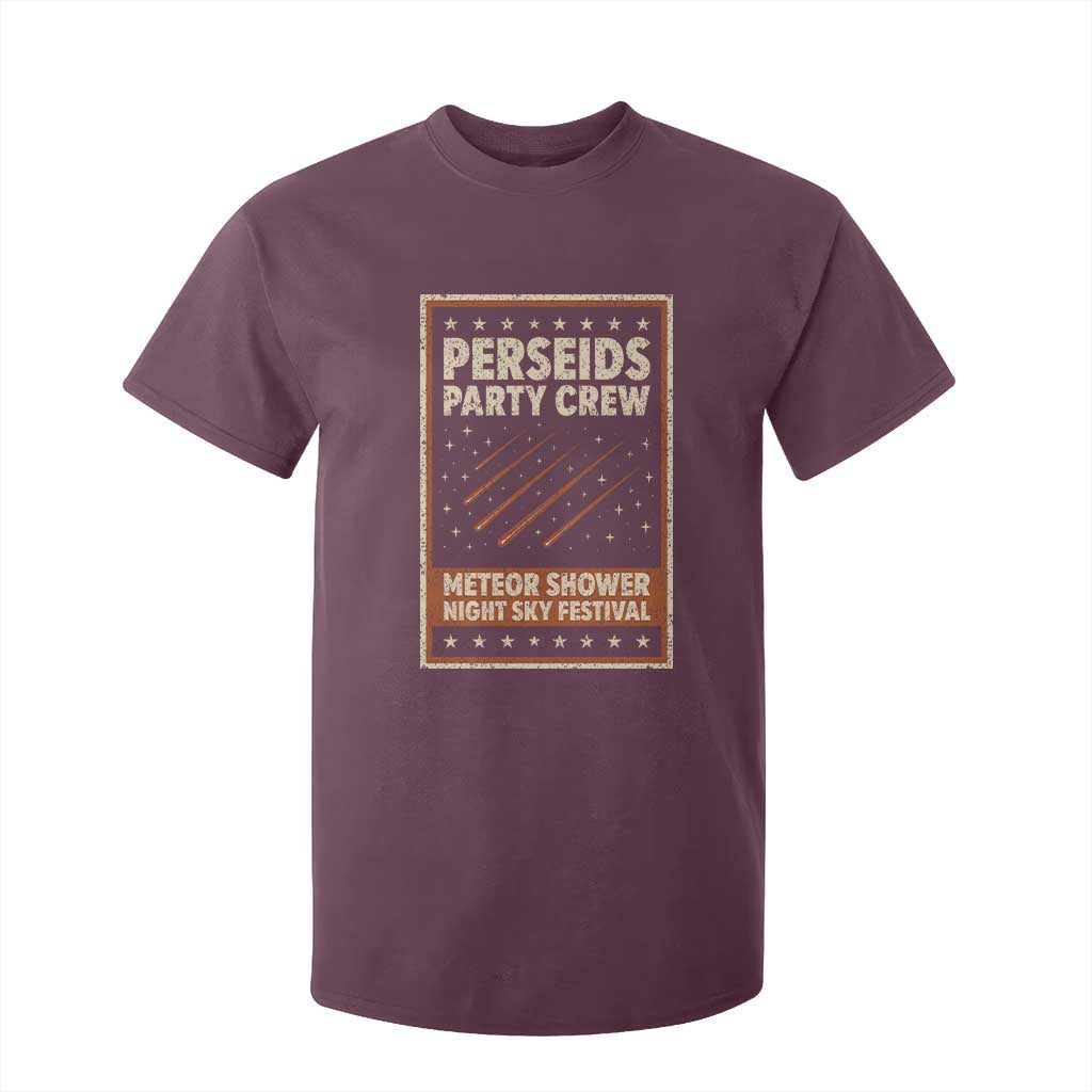 Vintage Perseids Party Crew August 2026 T Shirt For Kid Annual Night Sky Festival Graphic TS02 Maroon Print Your Wear