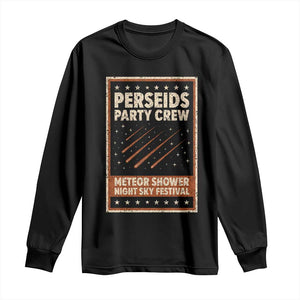Vintage Perseids Party Crew August 2026 Long Sleeve Shirt Annual Night Sky Festival Graphic TS02 Black Print Your Wear