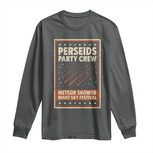 Vintage Perseids Party Crew August 2026 Long Sleeve Shirt Annual Night Sky Festival Graphic TS02 Dark Heather Print Your Wear