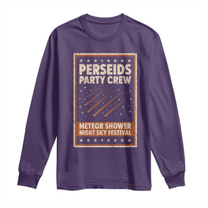 Vintage Perseids Party Crew August 2026 Long Sleeve Shirt Annual Night Sky Festival Graphic TS02 Purple Print Your Wear