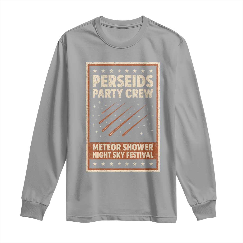 Vintage Perseids Party Crew August 2026 Long Sleeve Shirt Annual Night Sky Festival Graphic TS02 Sport Gray Print Your Wear
