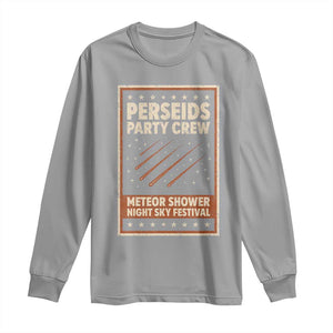 Vintage Perseids Party Crew August 2026 Long Sleeve Shirt Annual Night Sky Festival Graphic TS02 Sport Gray Print Your Wear
