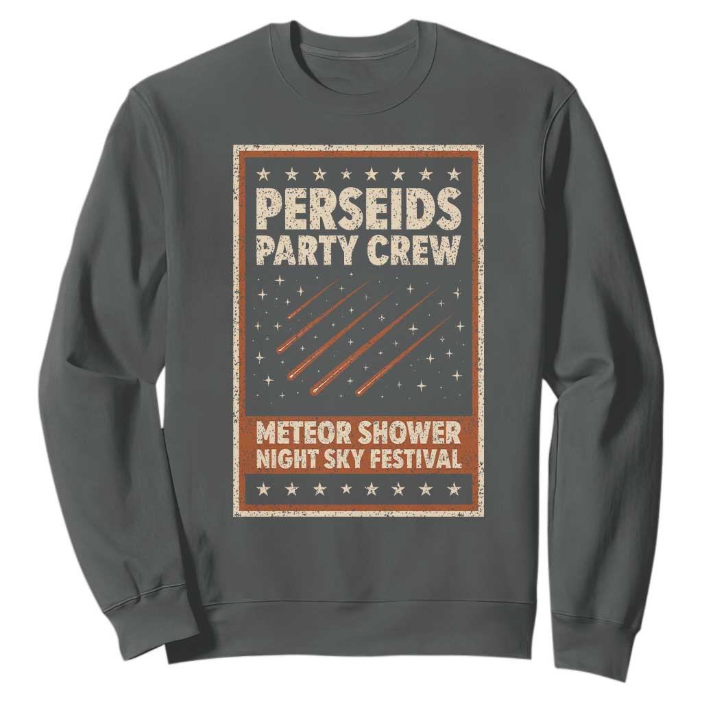 Vintage Perseids Party Crew August 2026 Sweatshirt Annual Night Sky Festival Graphic TS02 Dark Heather Print Your Wear