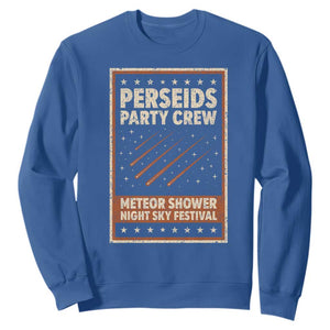 Vintage Perseids Party Crew August 2026 Sweatshirt Annual Night Sky Festival Graphic TS02 Royal Blue Print Your Wear