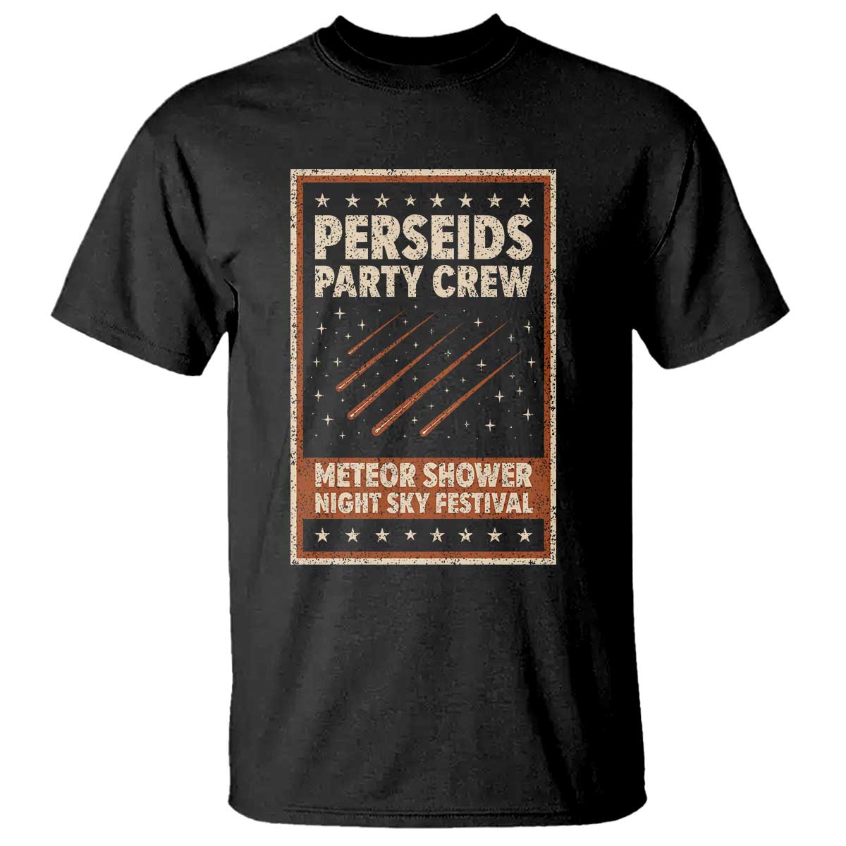 Vintage Perseids Party Crew August 2026 T Shirt Annual Night Sky Festival Graphic TS02 Black Print Your Wear