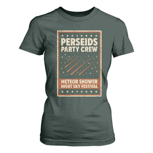 Vintage Perseids Party Crew August 2026 T Shirt For Women Annual Night Sky Festival Graphic TS02 Dark Forest Green Print Your Wear