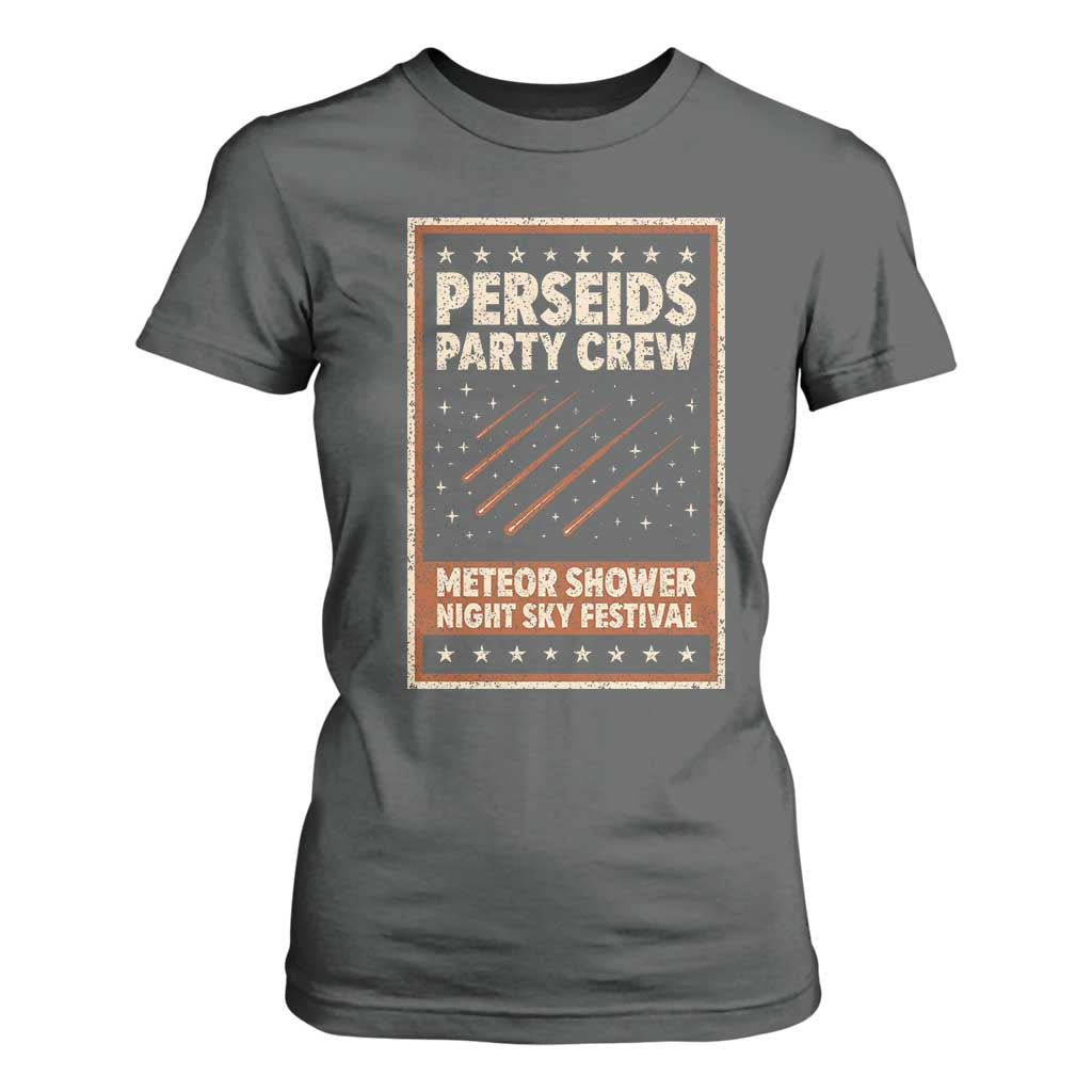 Vintage Perseids Party Crew August 2026 T Shirt For Women Annual Night Sky Festival Graphic TS02 Dark Heather Print Your Wear