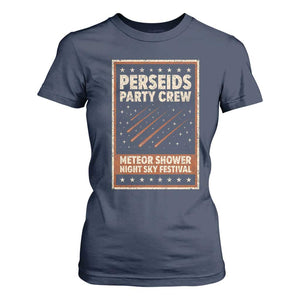 Vintage Perseids Party Crew August 2026 T Shirt For Women Annual Night Sky Festival Graphic TS02 Navy Print Your Wear