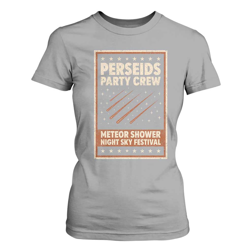 Vintage Perseids Party Crew August 2026 T Shirt For Women Annual Night Sky Festival Graphic TS02 Sport Gray Print Your Wear