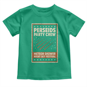 Vintage Perseids Party Crew August 2026 Toddler T Shirt Annual Night Sky Festival Graphic TS02 Irish Green Print Your Wear