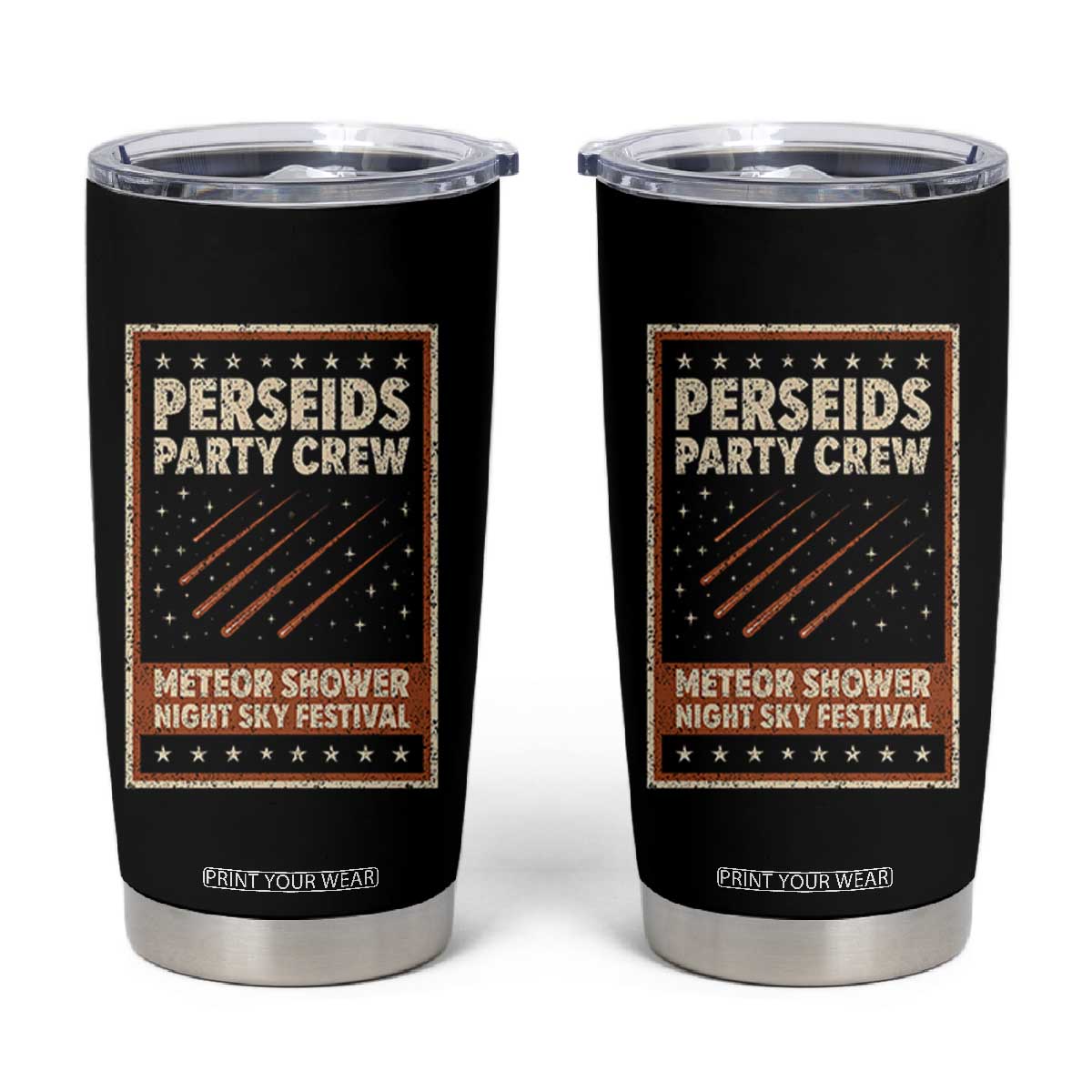 Vintage Perseids Party Crew August 2026 Tumbler Cup Annual Night Sky Festival Graphic TS02 Black Print Your Wear