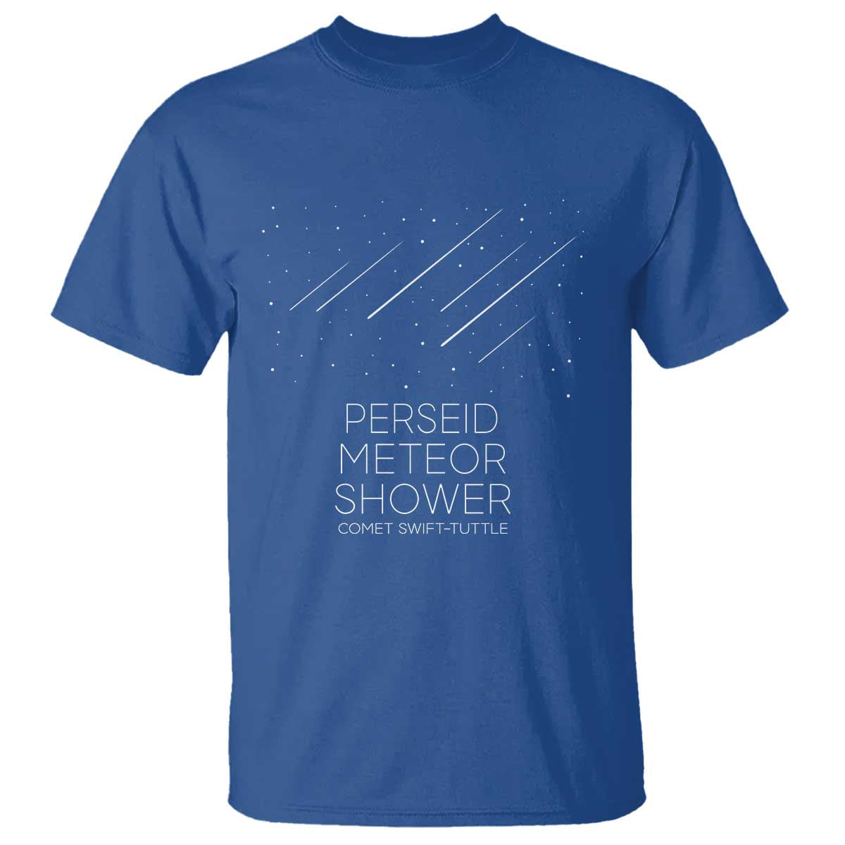 Perseid Meteor Shower Comet Swift Tuttle T Shirt Celestial Astronomy Graphic TS02 Royal Blue Print Your Wear