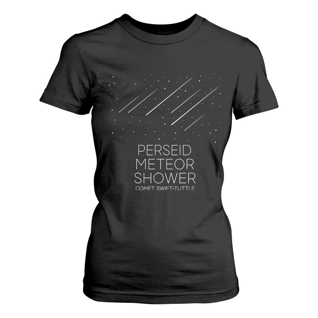 Perseid Meteor Shower Comet Swift Tuttle T Shirt For Women Celestial Astronomy Graphic TS02 Black Print Your Wear