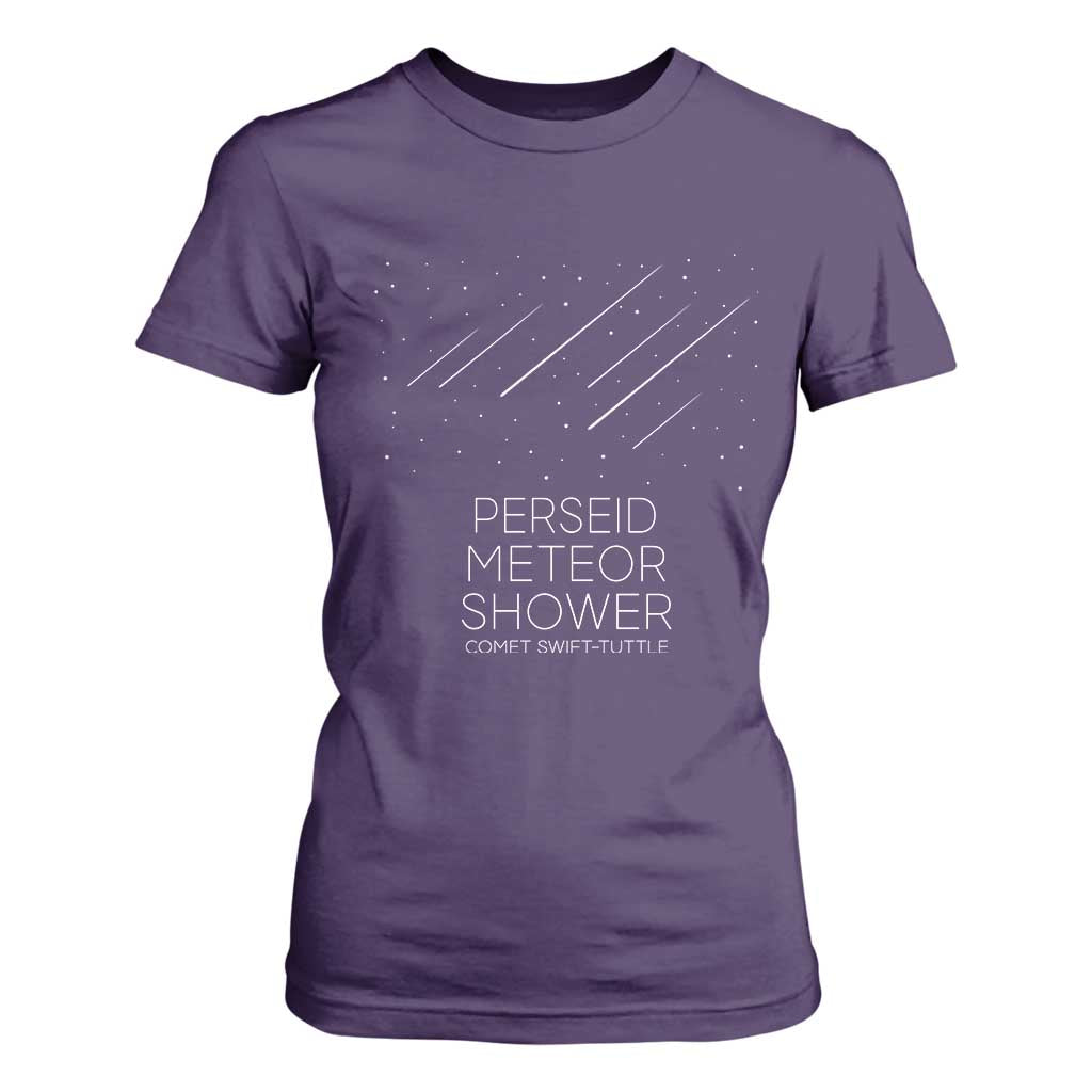 Perseid Meteor Shower Comet Swift Tuttle T Shirt For Women Celestial Astronomy Graphic TS02 Purple Print Your Wear