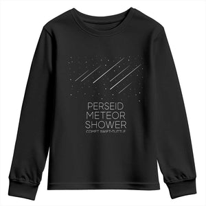 Perseid Meteor Shower Comet Swift Tuttle Youth Sweatshirt Celestial Astronomy Graphic TS02 Black Print Your Wear