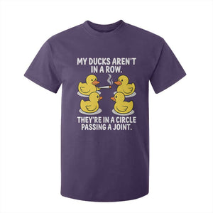 Funny 420 Weed Rubber Duck Graphic T Shirt For Kid My Ducks Arent In A Row They Are In A Circle Passing A Joint