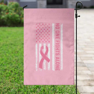 Nobody Fights Alone Pink Ribbon Flag Garden Flag Breast Cancer Awareness Support TS02 Print Your Wear