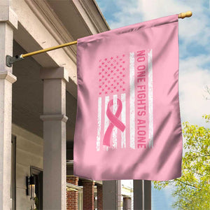 Nobody Fights Alone Pink Ribbon Flag Garden Flag Breast Cancer Awareness Support TS02 Print Your Wear