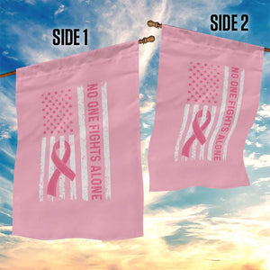 Nobody Fights Alone Pink Ribbon Flag Garden Flag Breast Cancer Awareness Support TS02 Print Your Wear