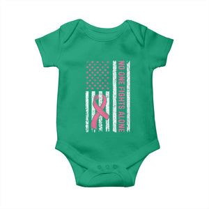 Nobody Fights Alone Pink Ribbon Flag Baby Onesie Breast Cancer Awareness Support TS02 Irish Green Print Your Wear